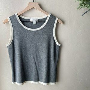 Vintage Casual Corner Annex Gray White Sweater Vest